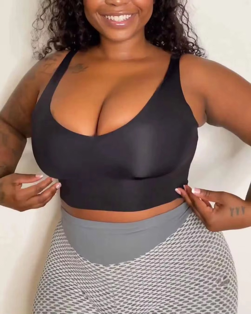 Wireless bra(back hook ) (M, Black)